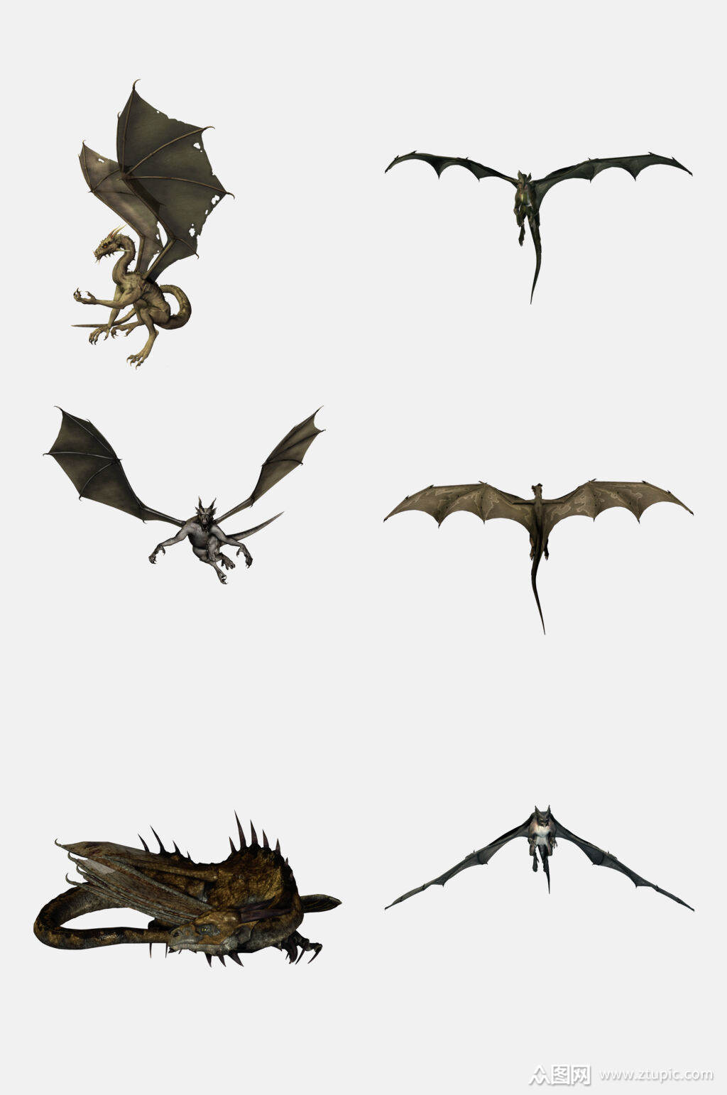 邪恶欧美风恶龙免抠元素素材