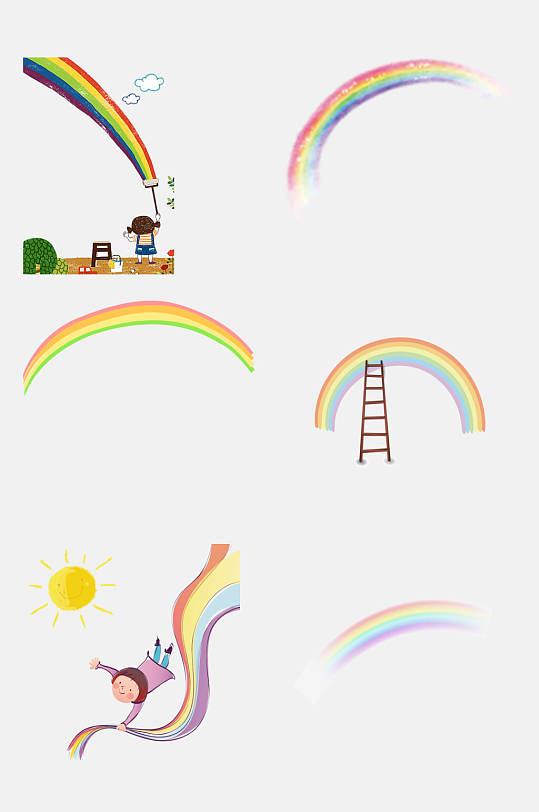 卡通彩虹设计元素素材