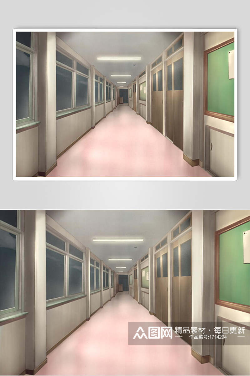 日本漫画学校走廊背景素材