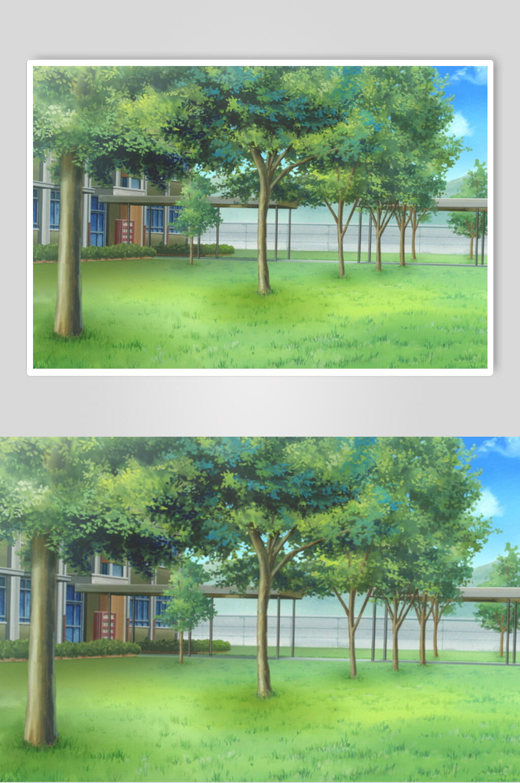 日系漫画学校教室操场背景图片素材