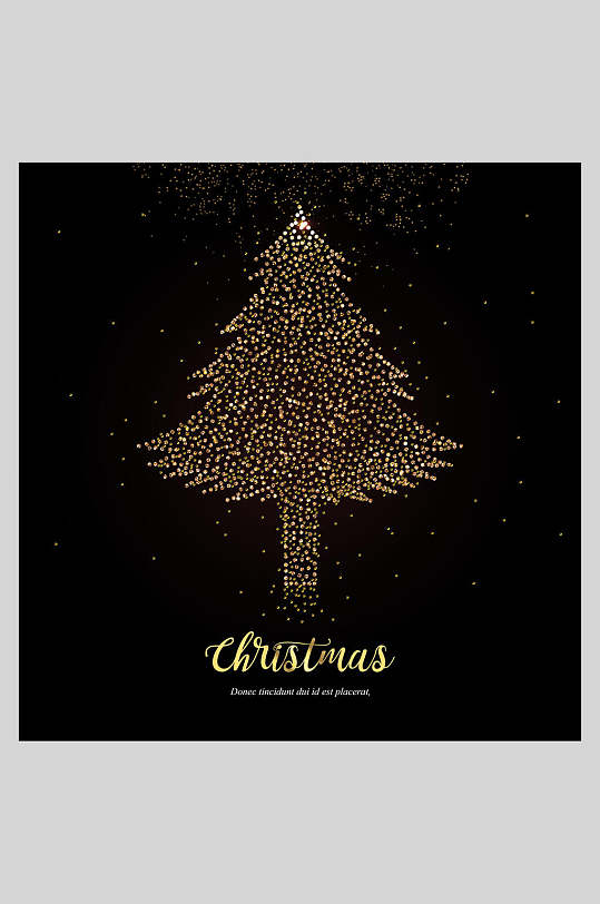 圣诞节松树圆形海报