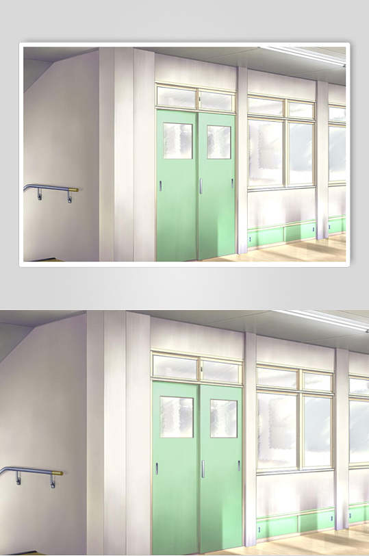 教室门口精美日本学校漫画背景图