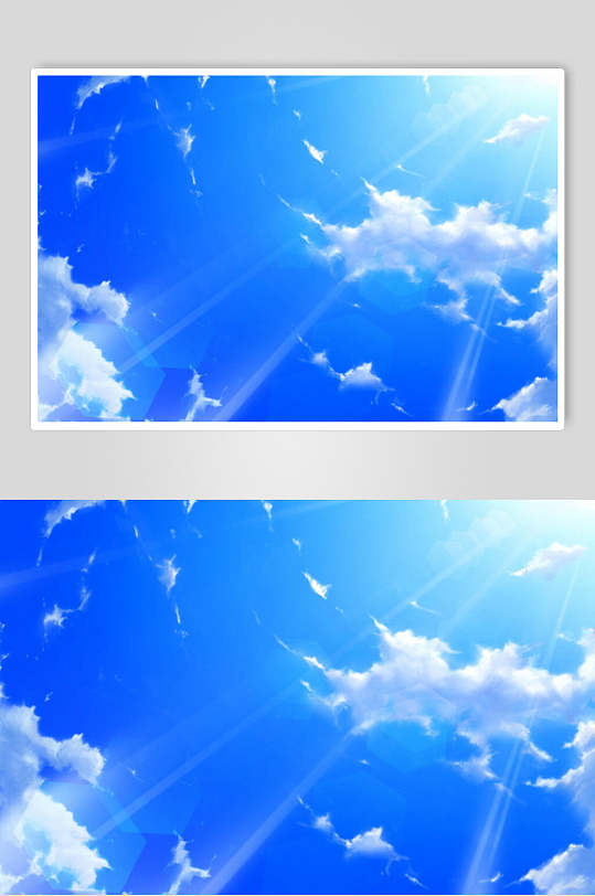晴空万里蓝天白云日系动漫背景图片