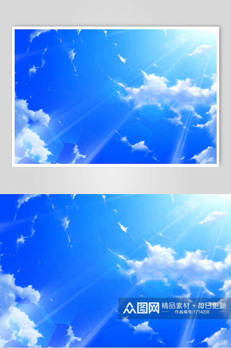 晴空万里蓝天白云日系动漫背景图片素材