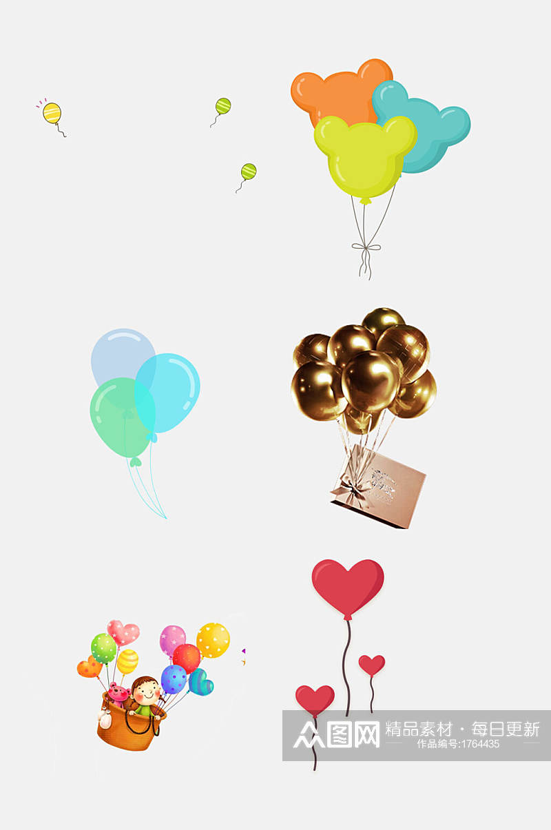 浪漫热气球氢气球免元素素材素材