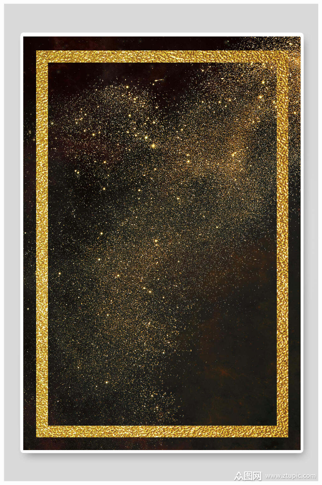 黑金色光点金框金海报背景素材素材