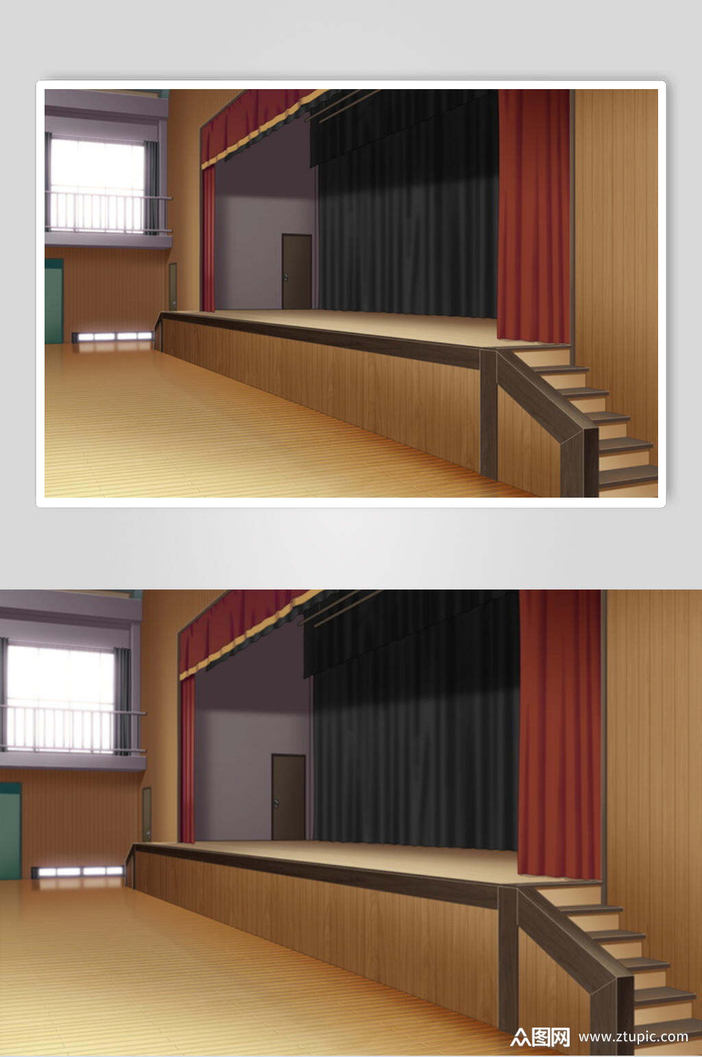 舞台日系漫画学校教室操场背景图片