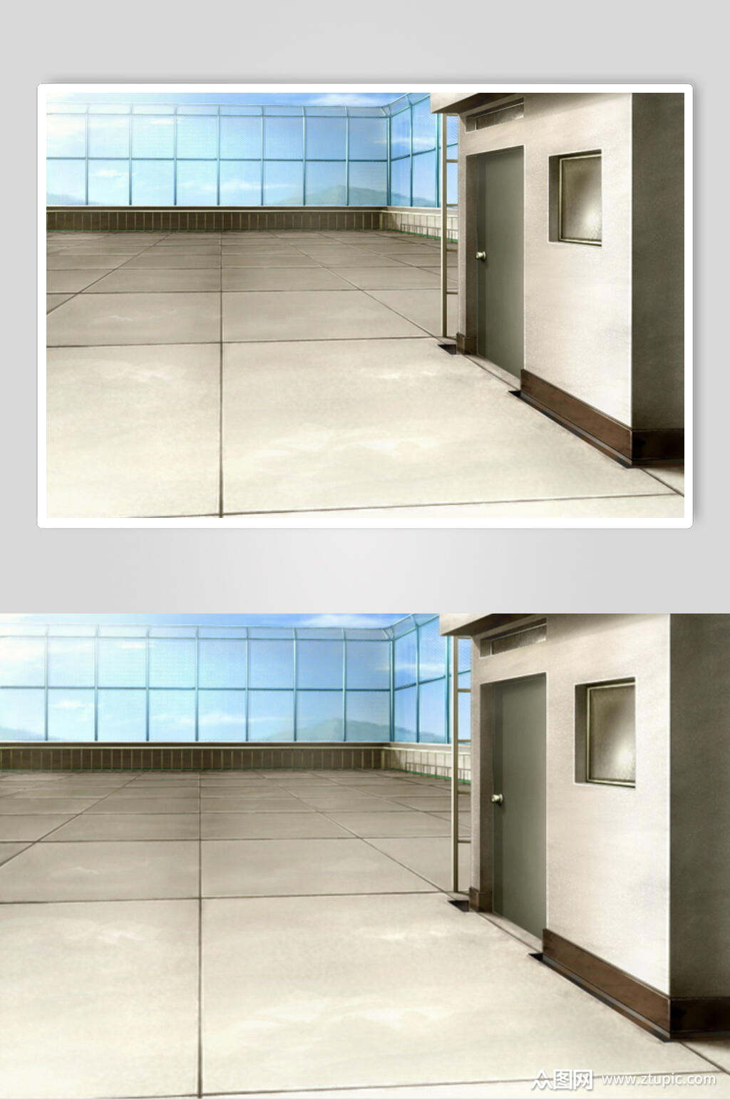 天台精美日本学校漫画背景图