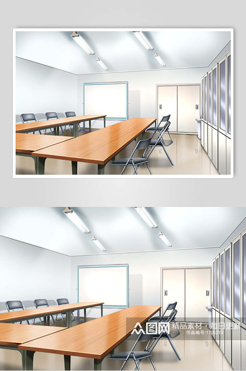 日系漫画学校会议室教室操场背景图片素材