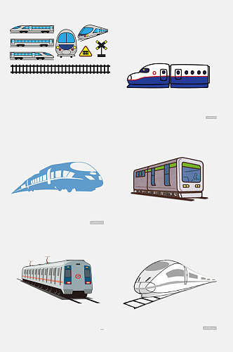 卡通火车动车高铁图片免抠元素素材