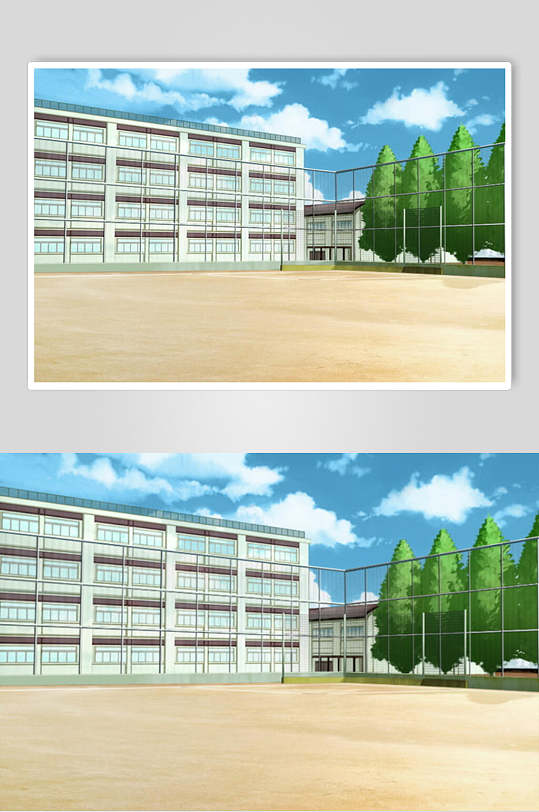 小清新学校教室操场和风动画背景