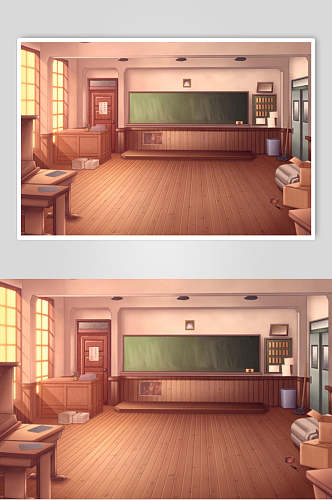 学校教室日系动漫背景图片