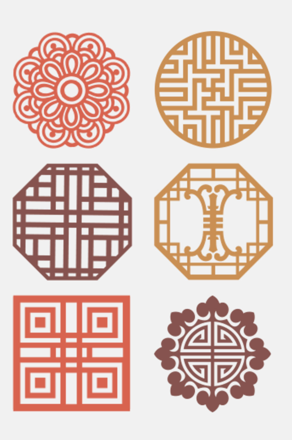 中式窗花图案花纹素材素材