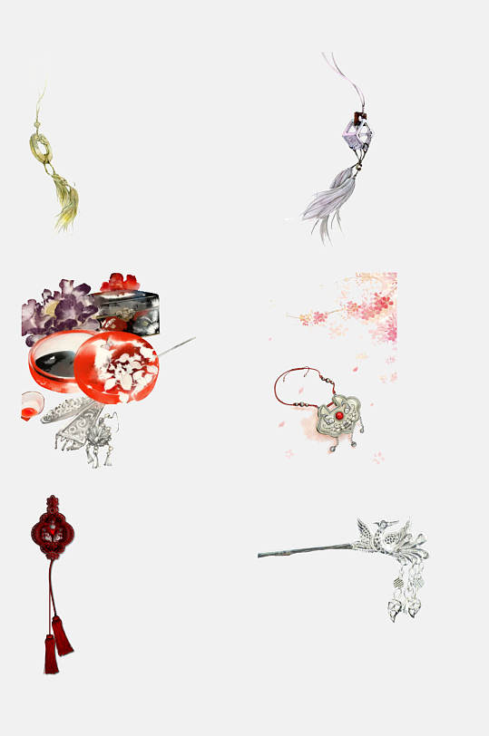 素材炫彩古风配饰发簪免抠素材高端精美古风配饰发簪免抠素材唯美中国
