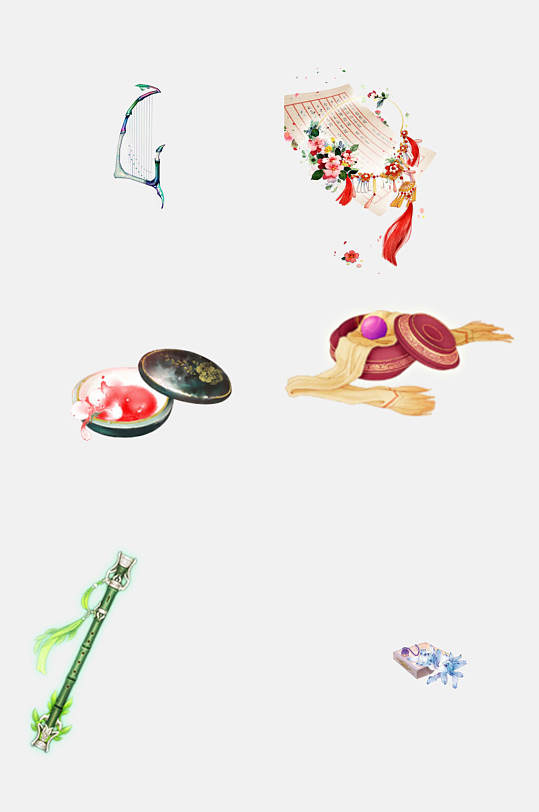 古风玉簪配饰元素素材