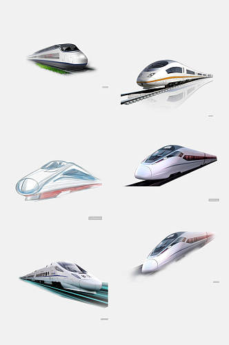 铁路元素 手绘画卡通火车动车高铁图片免抠元素素材