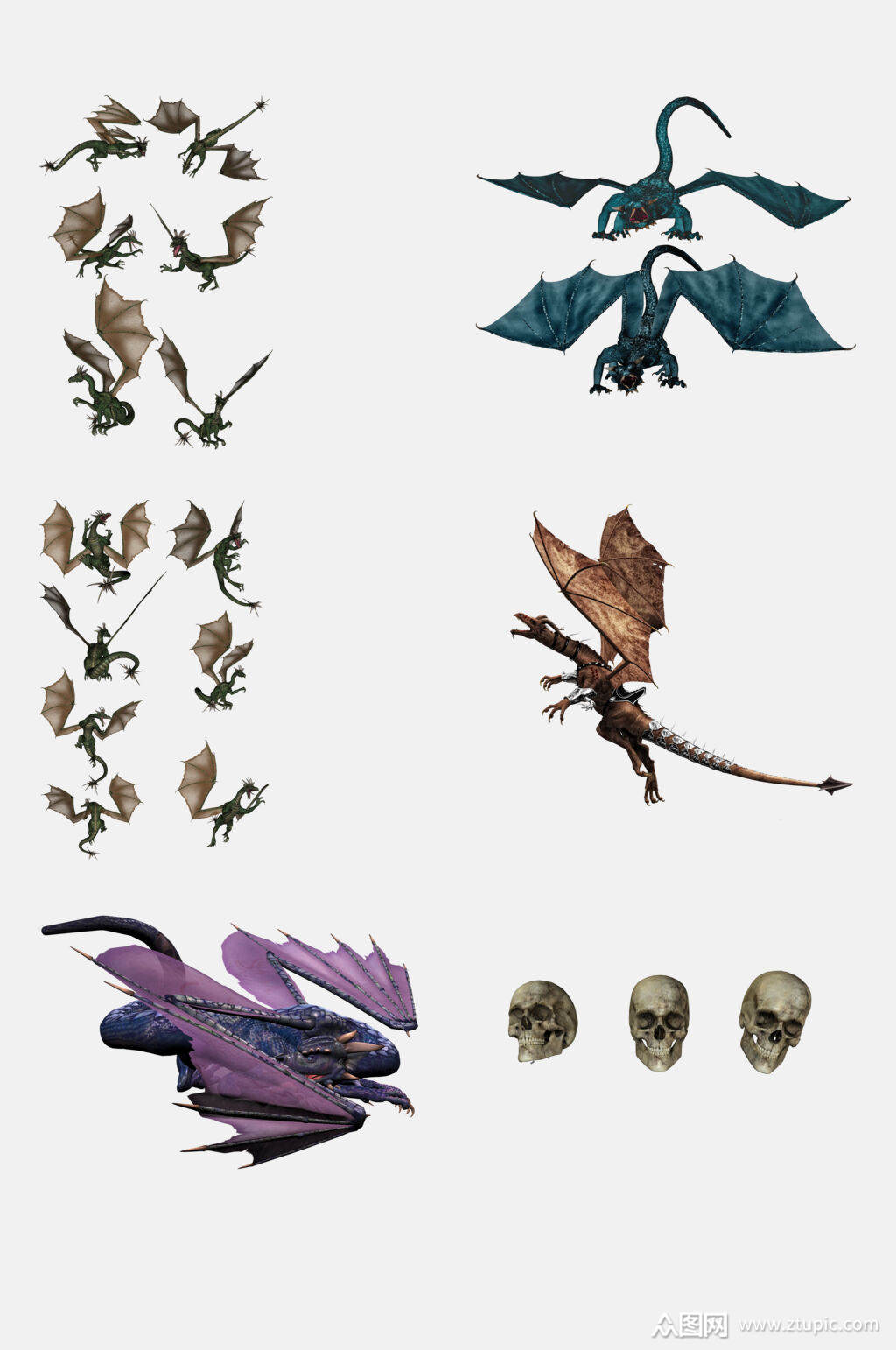 可怕欧美风恶龙免抠元素素材