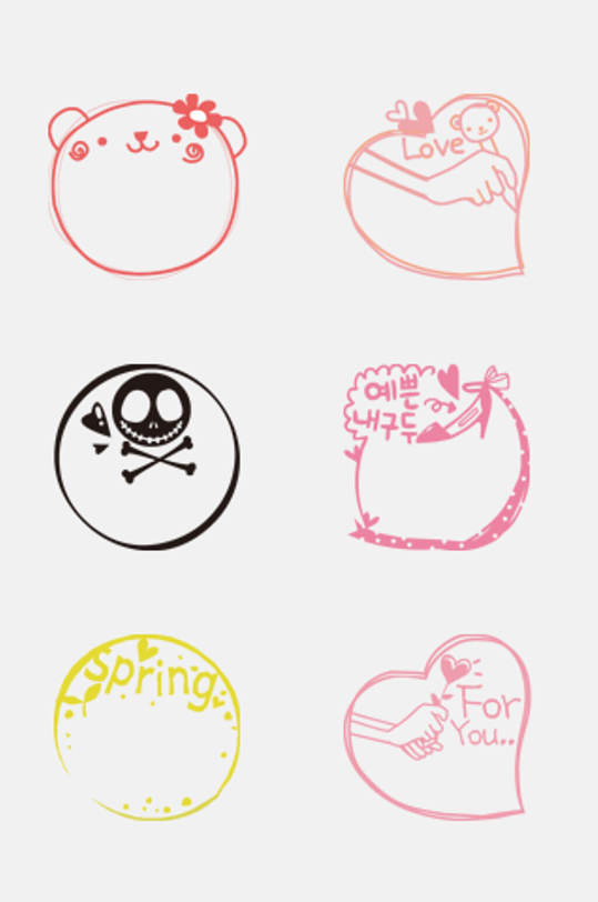 卡通可爱印章免抠素材元素