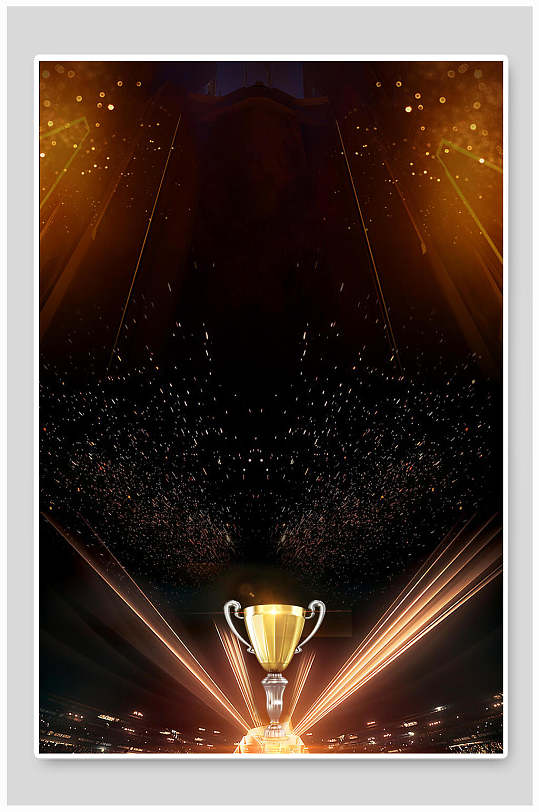 金色奖杯黑金海报背景素材