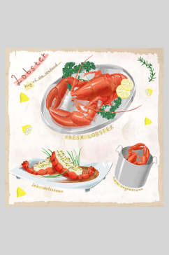 海鲜食物食材插画素材