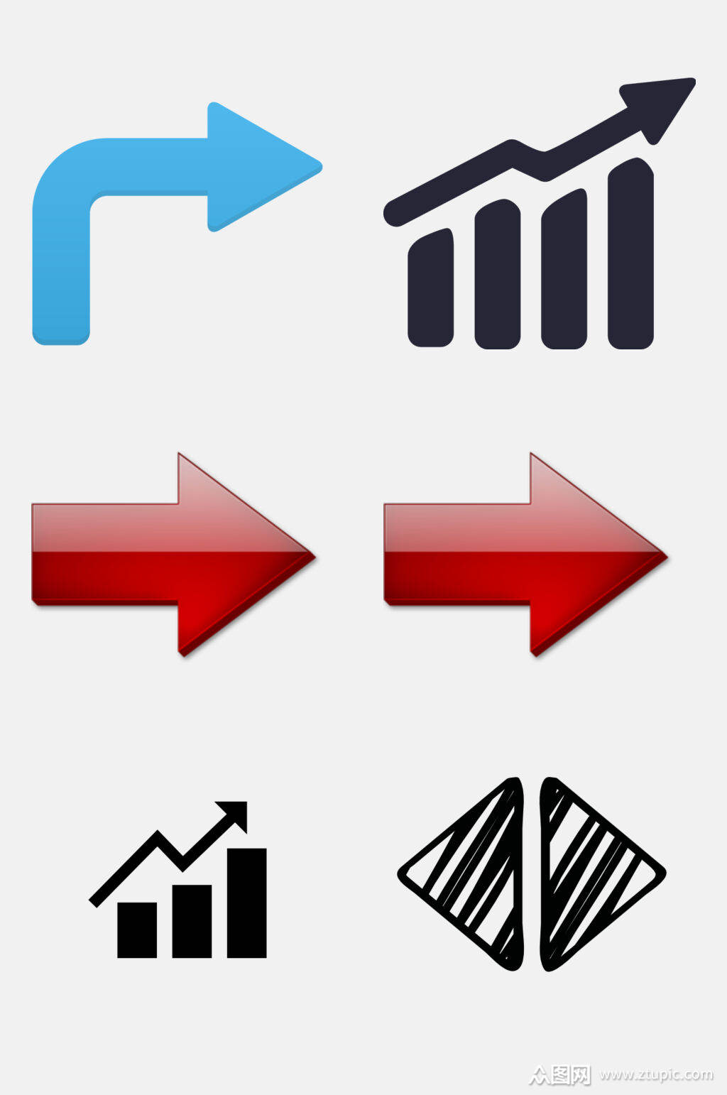 清晰金融股市图表箭头免抠素材