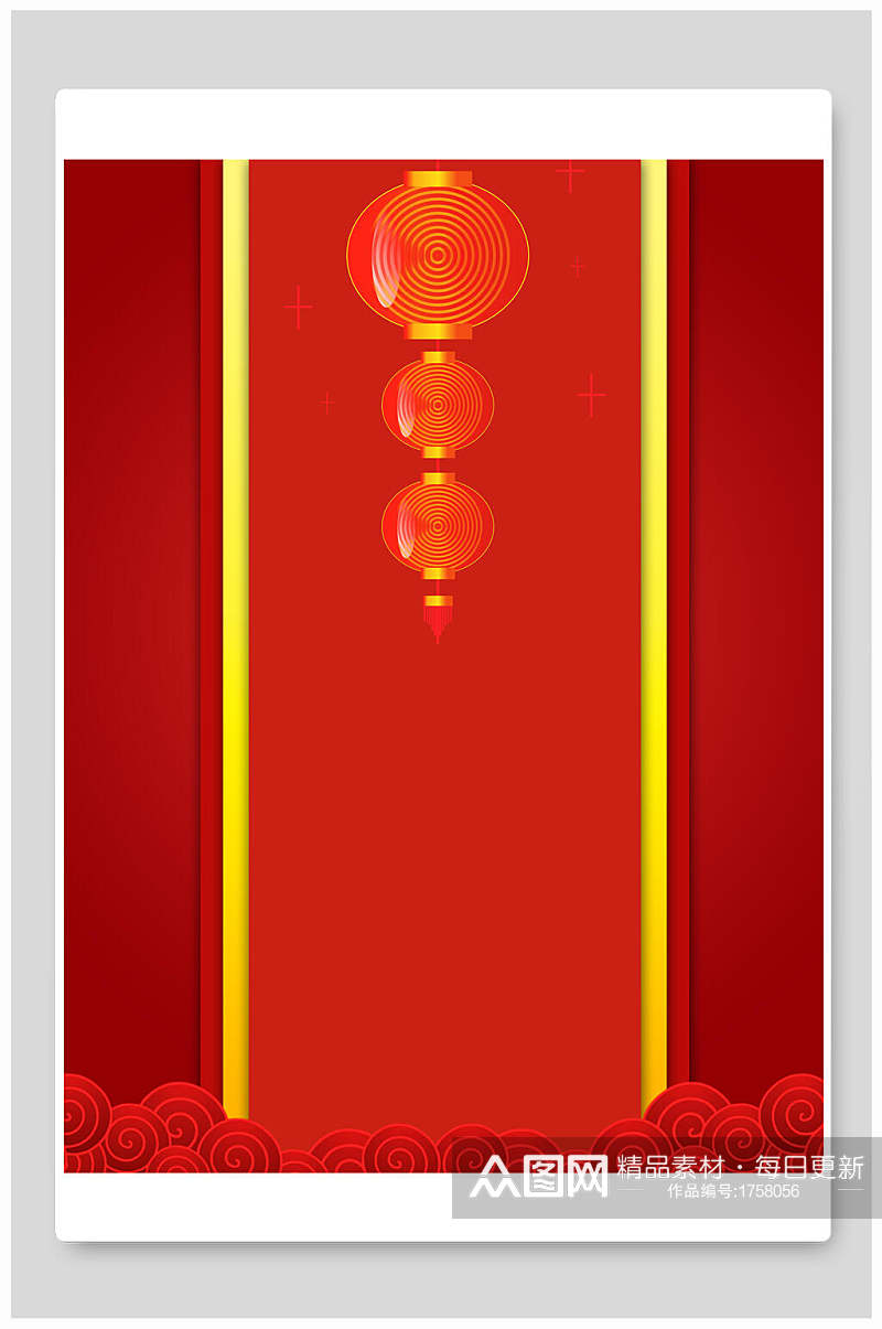传统大红灯笼喜庆中式背景素材