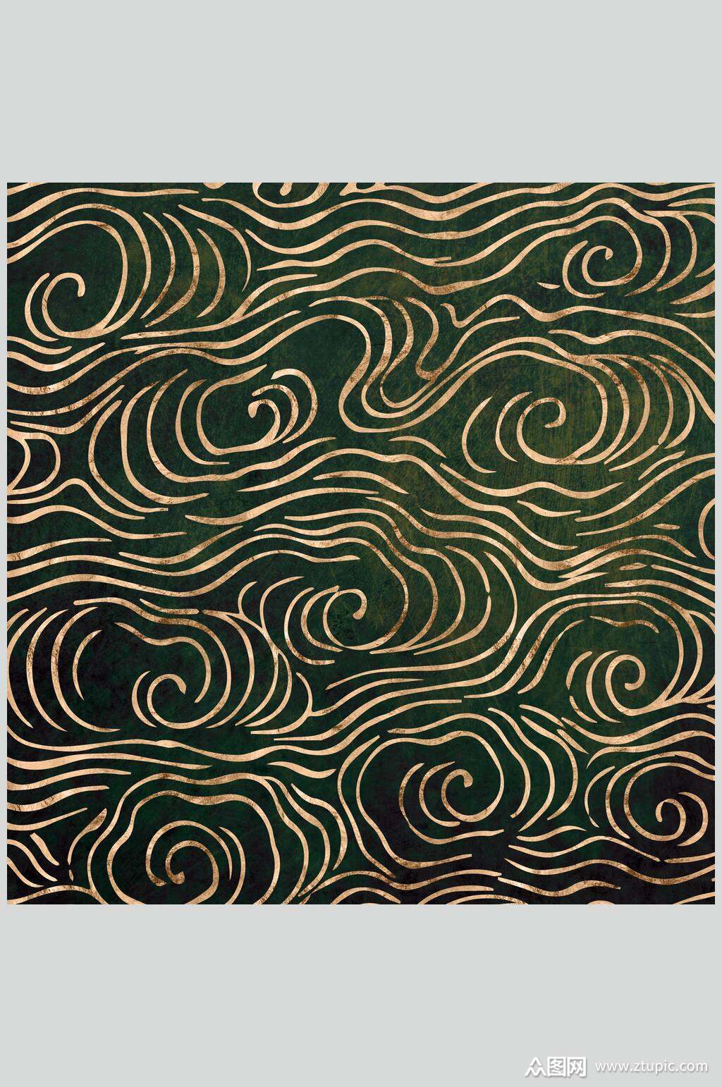 经典中式海浪底纹背景素材图片