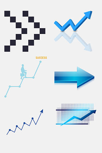 金融股市图表箭头免抠元素素材