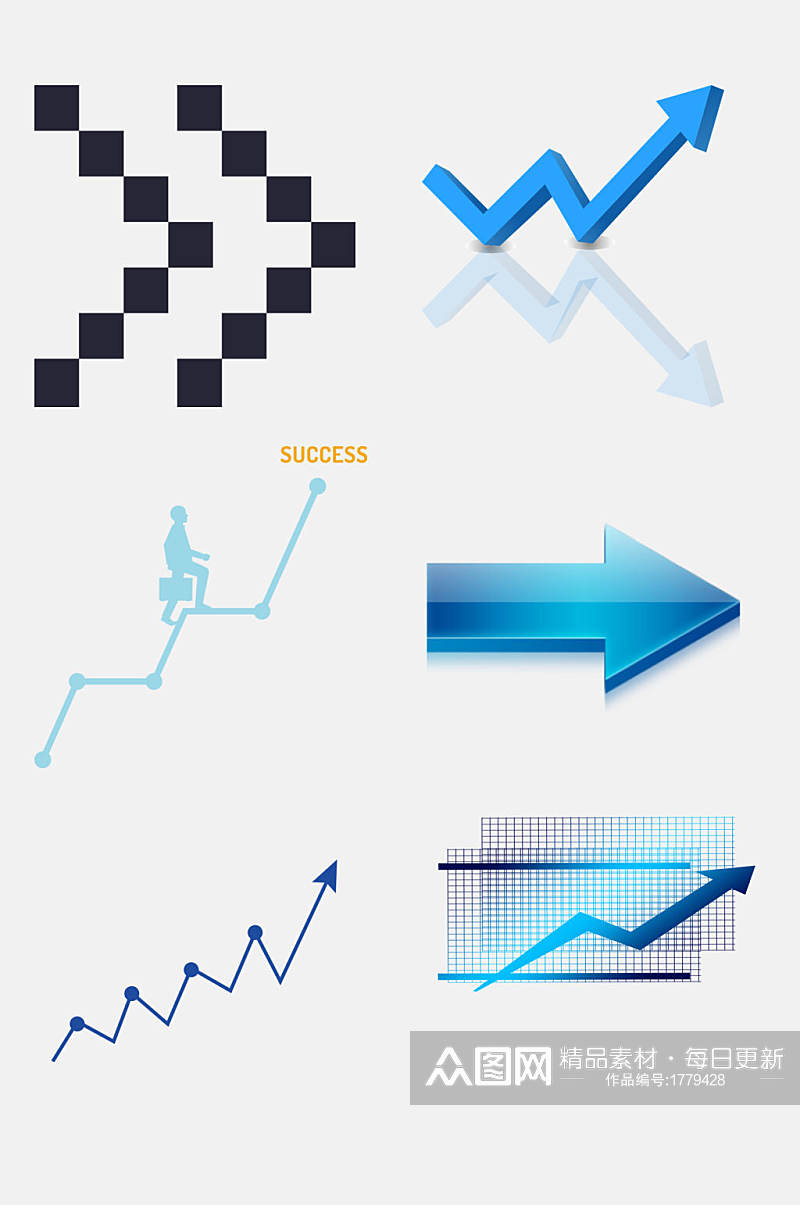 金融股市图表箭头免抠元素素材素材