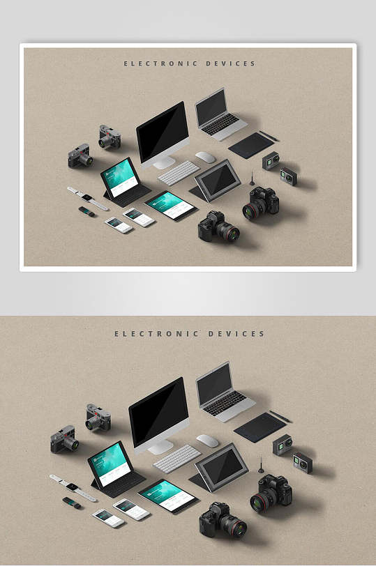 智能设备相机电脑整套VI样机效果图