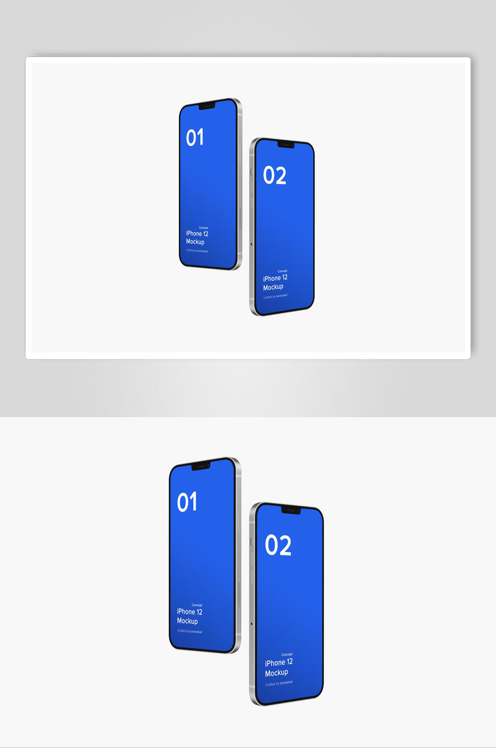 两部手机APP界面UI样机效果图素材