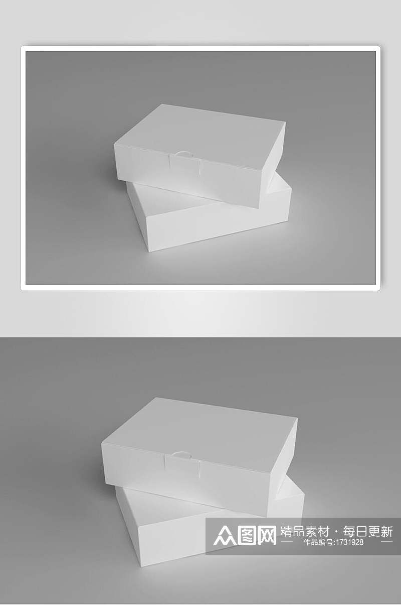 空白包装盒子贴图样机效果图素材