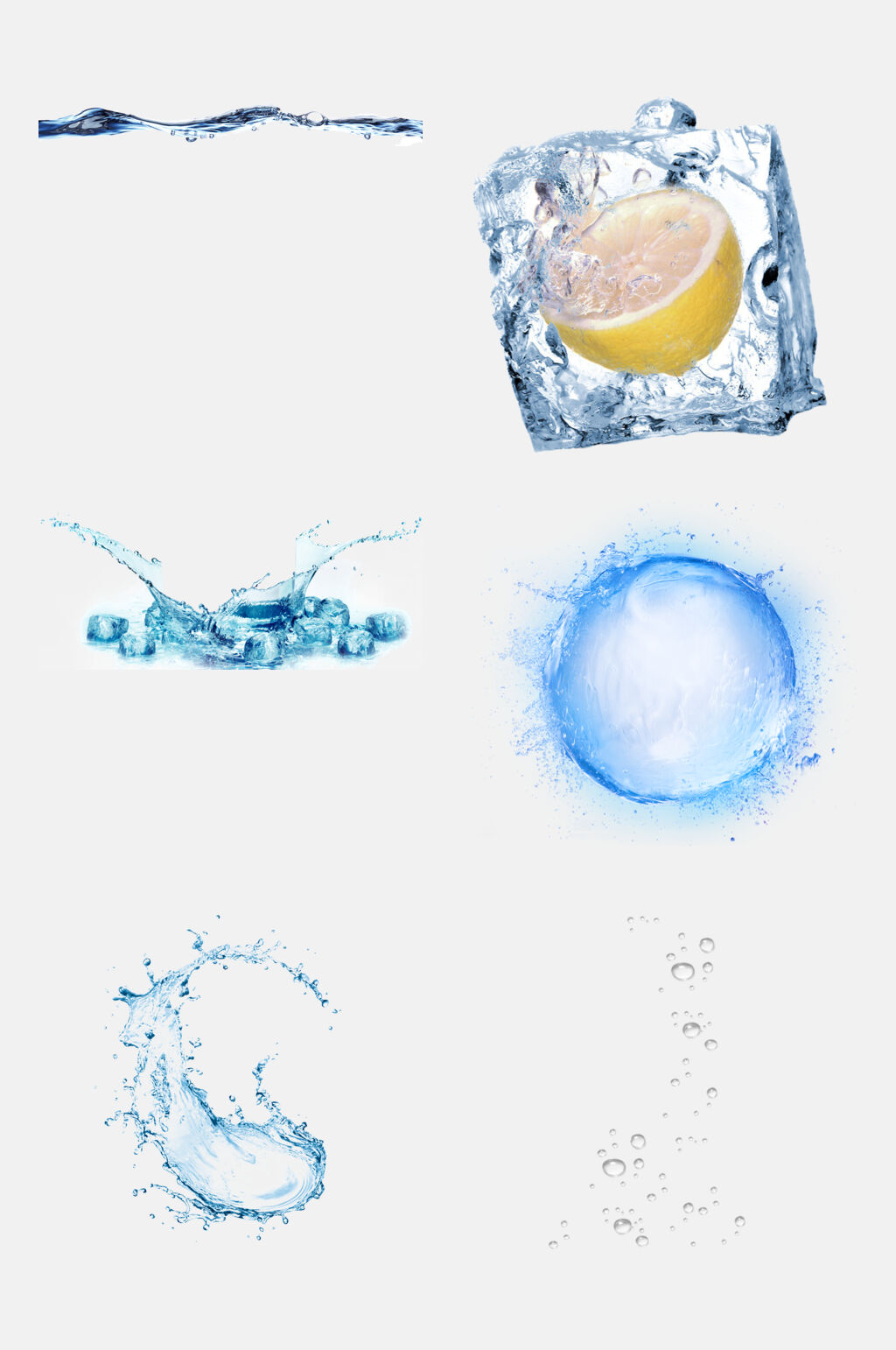 柠檬清澈水滴水波素材素材
