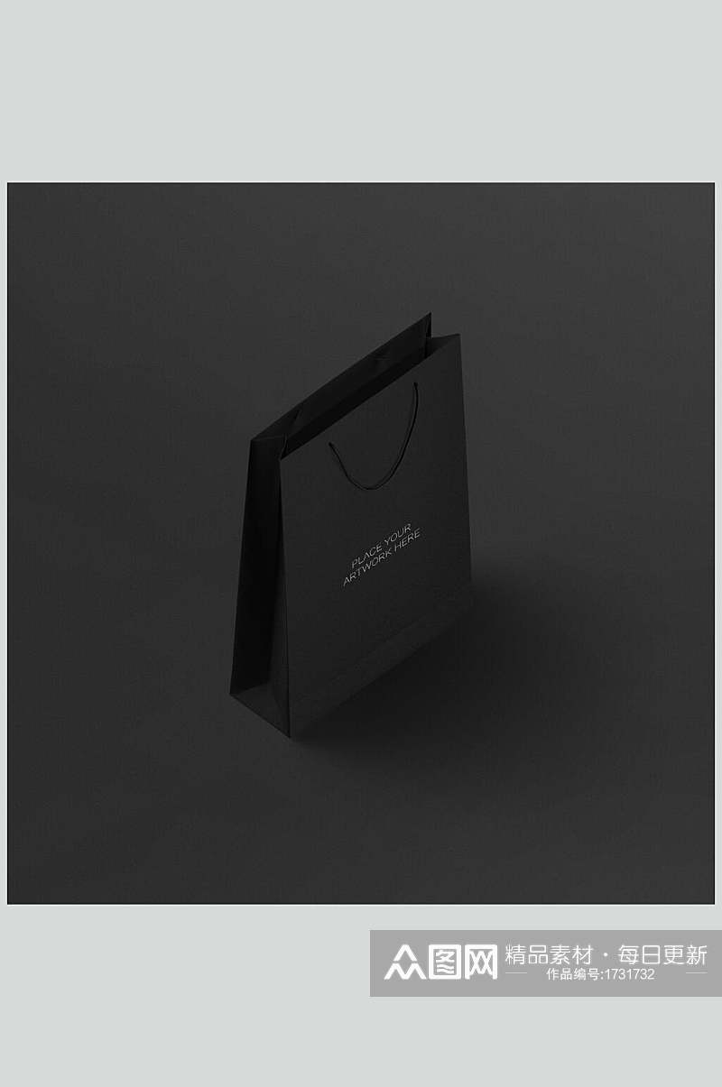 黑色包装袋展示样机效果图素材