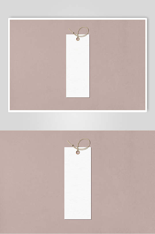 长方形标签吊牌样机效果图