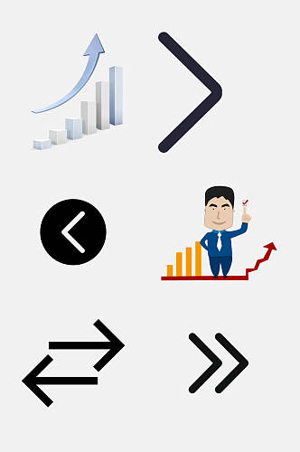 简洁金融股市图表箭头免抠素材