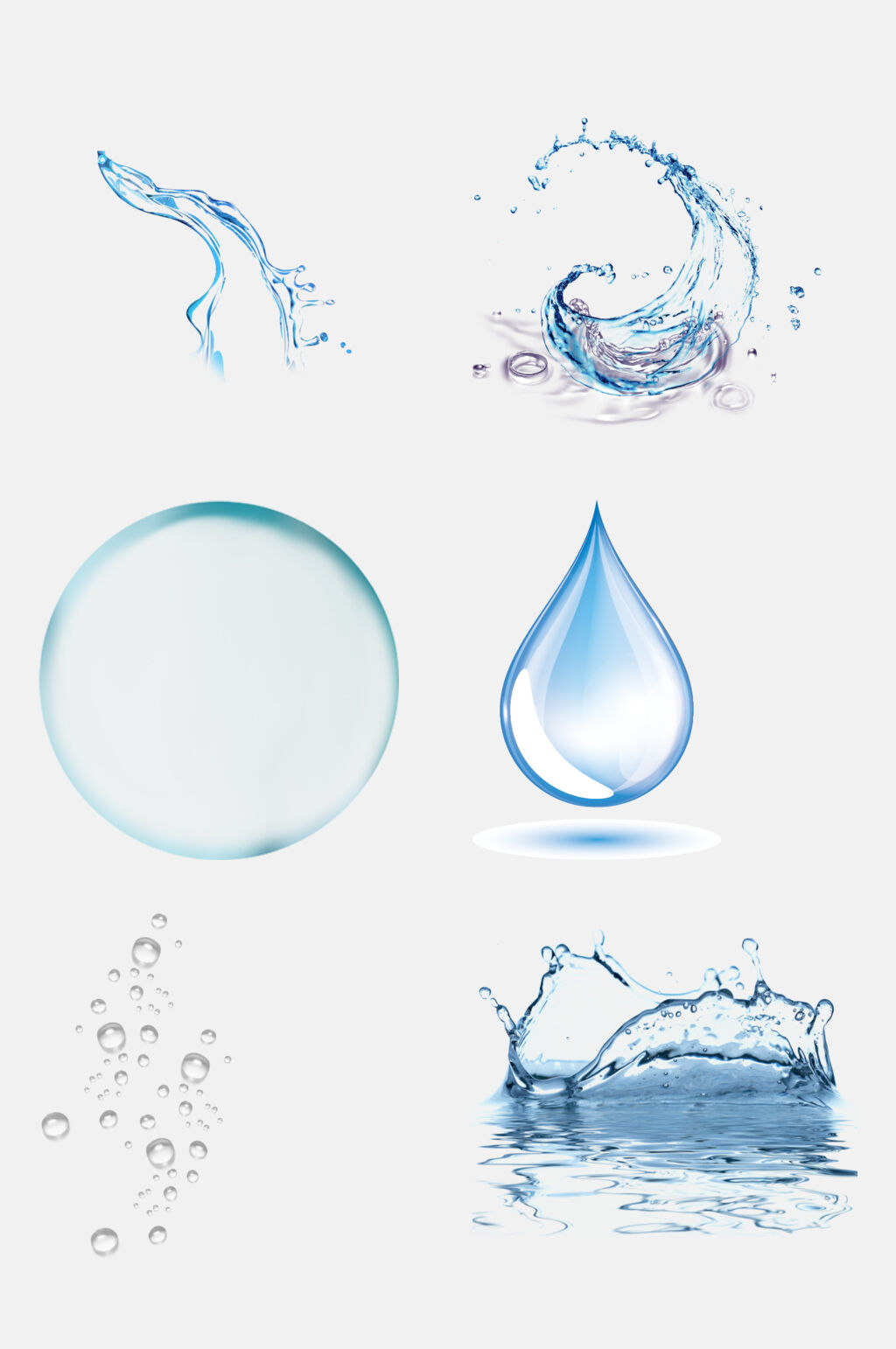 蓝色水滴水波素材素材