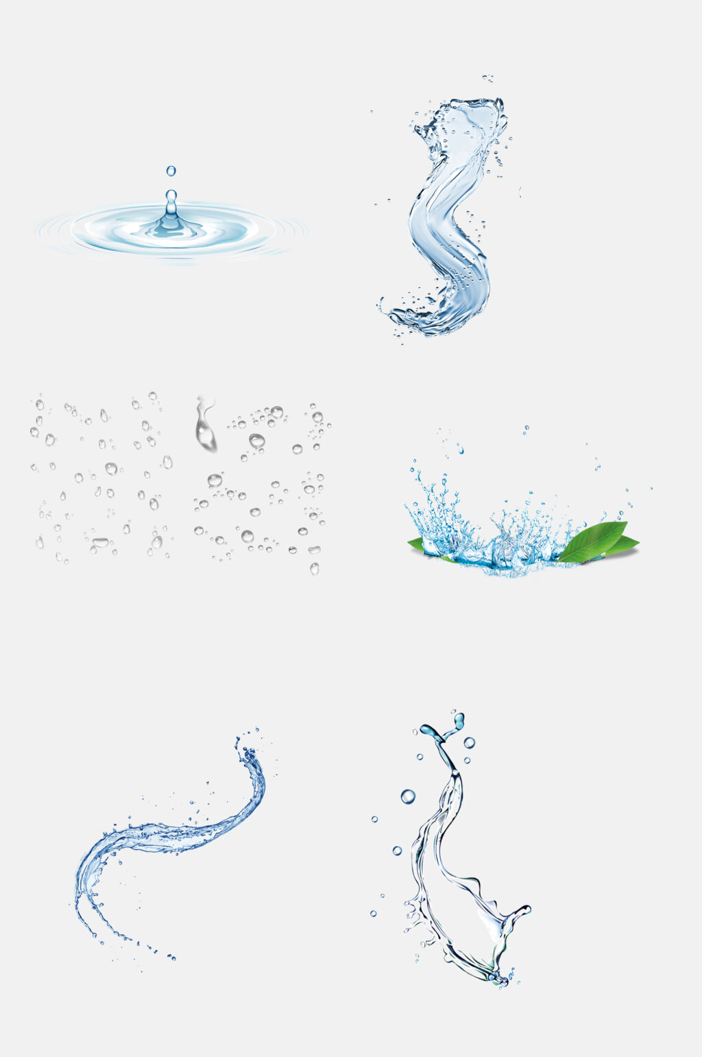 清澈水滴水波素材素材