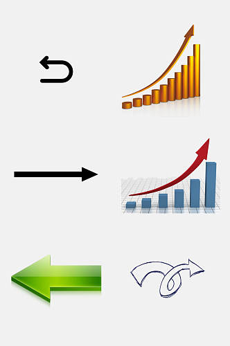 金融股市图表箭头免抠素材