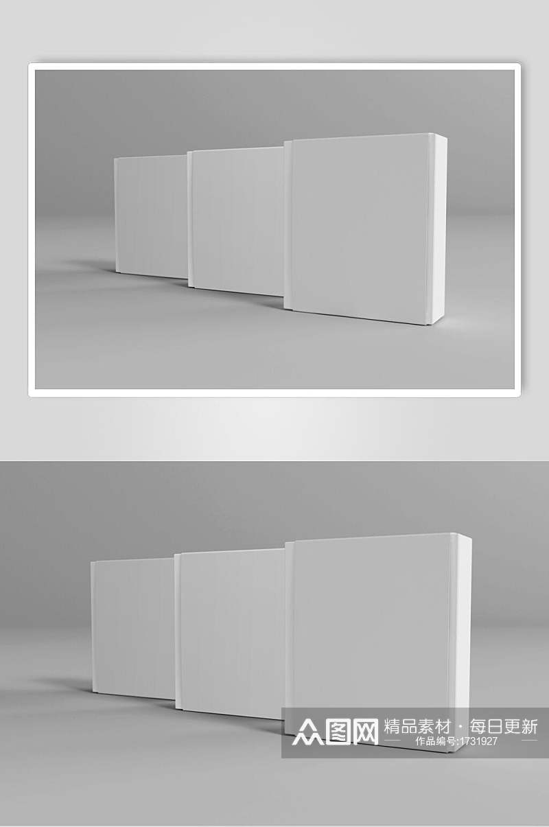 空白纸盒包装盒子贴图样机立体效果图素材
