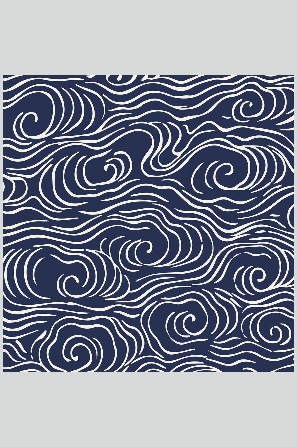 蓝色中式海浪底纹背景素材图片