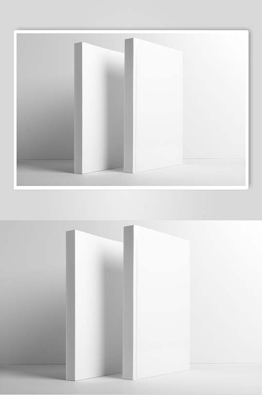 纵向图书立体文稿书页白底样机
