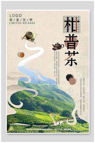 茶文化茶道海报柑普茶宣传促销
