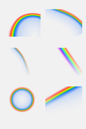 圆粗细彩虹免抠素材元素