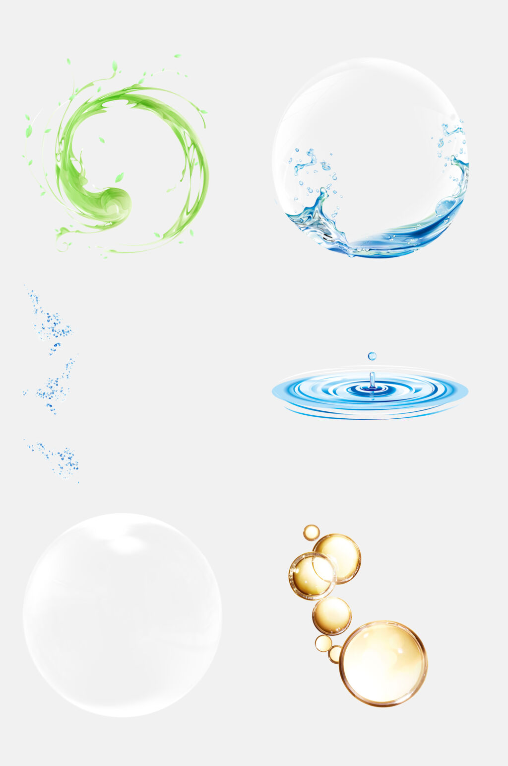 清新简洁水滴水波素材素材