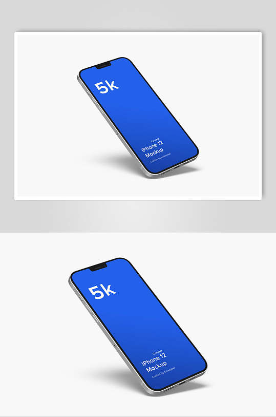 湛蓝色苹果手机APP界面UI样机效果图-众图网