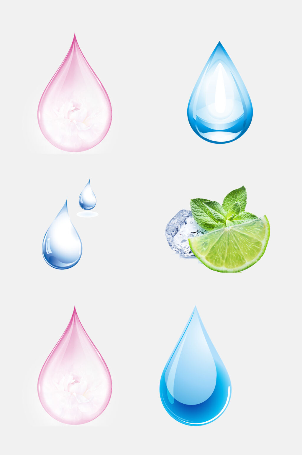 彩色水滴水波素材素材