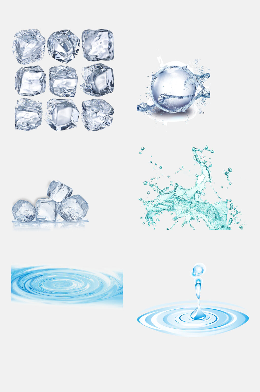 清新简洁创意水滴水波素材素材