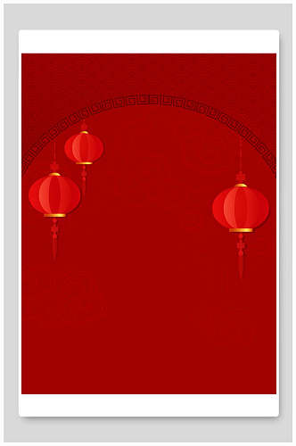 喜庆中式背景红色灯笼
