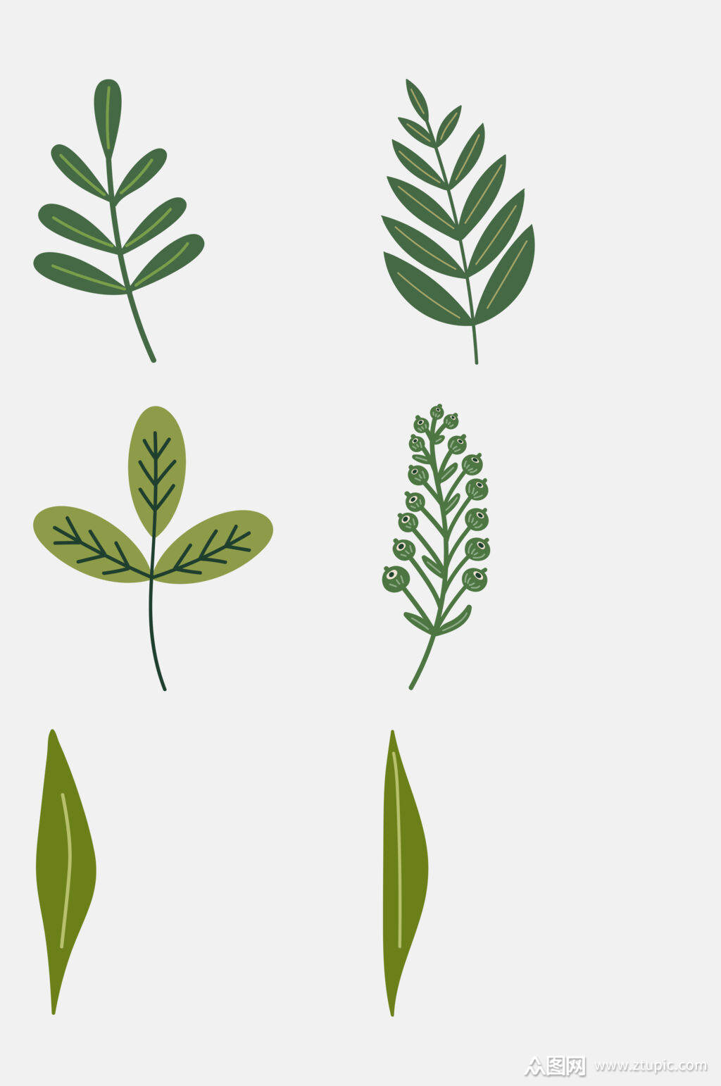 森系树叶花朵免抠元素